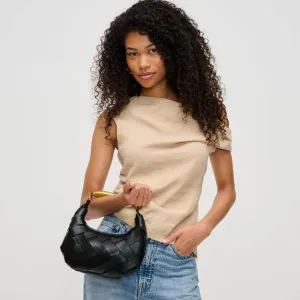 Ursula Woven Crossbody: Black