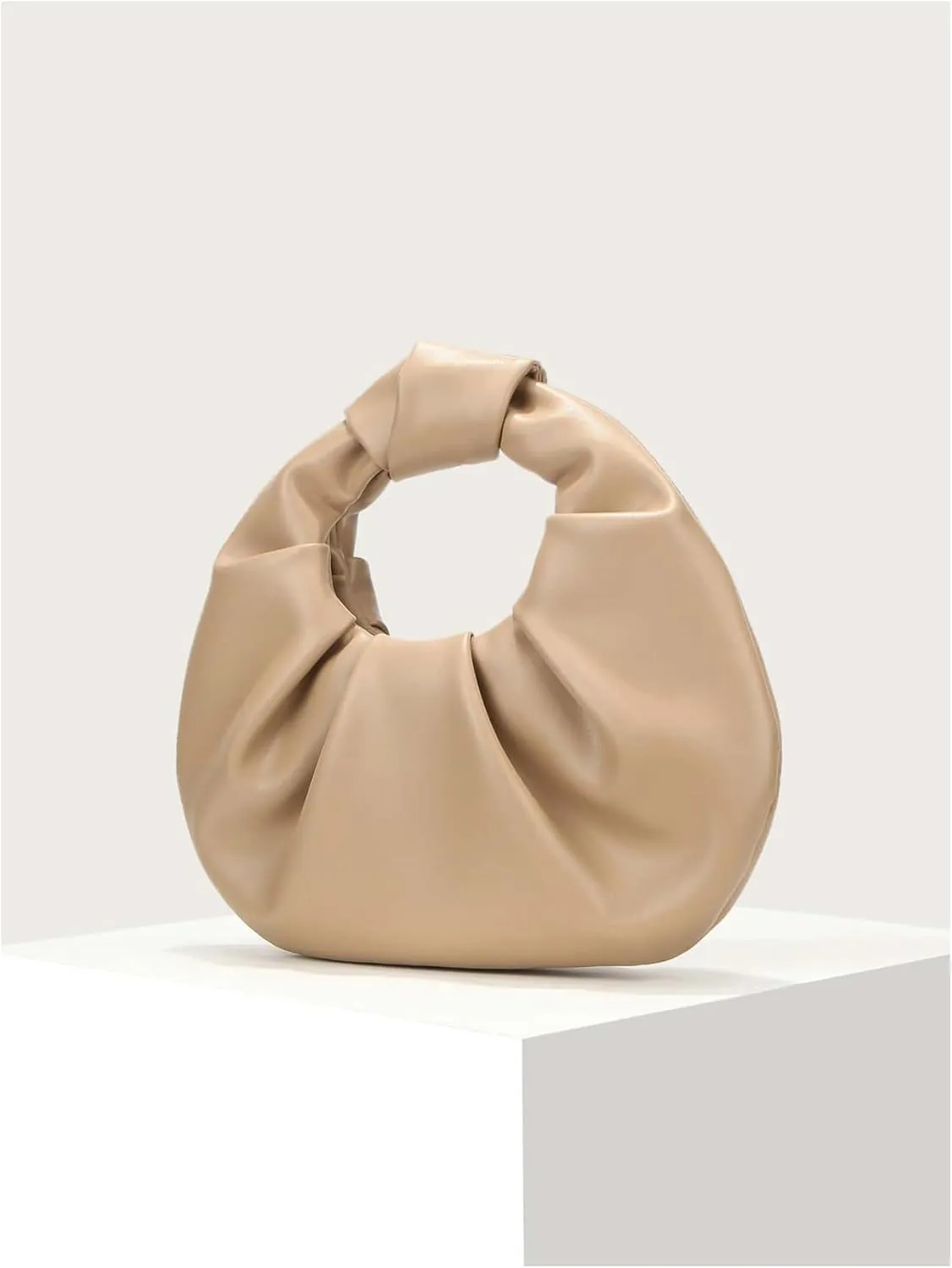 Verdusa Women's Ruched PU Leather Hobo Handbag Clutch Purse