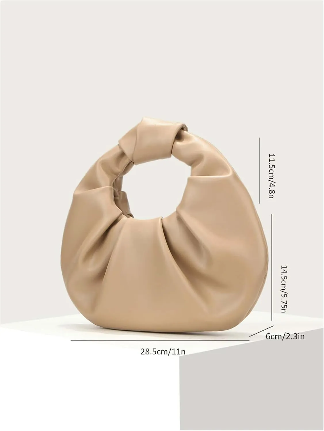 Verdusa Women's Ruched PU Leather Hobo Handbag Clutch Purse