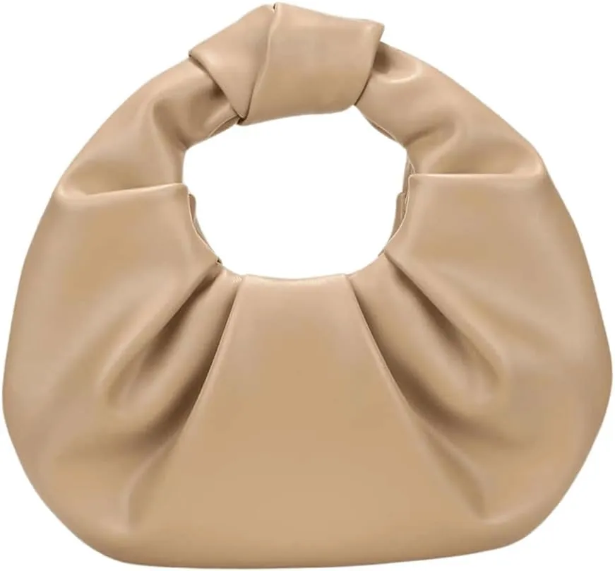 Verdusa Women's Ruched PU Leather Hobo Handbag Clutch Purse