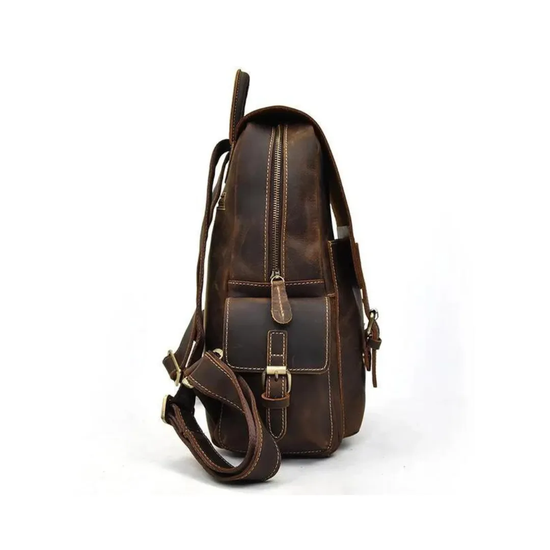 Vintage Leather Backpack, Travel Backpack, Men Rucksack