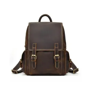 Vintage Leather Backpack, Travel Backpack, Men Rucksack