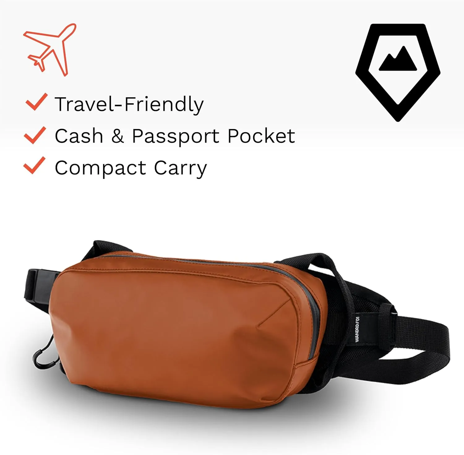 WANDRD All-New D1 Fanny Pack - Crossbody Carry Bag for Hiking, Traveling, Festivals, Sports, and More - Weather-Resistant for Phones, Wallets, Keys, and Camera (Sedona Orange)