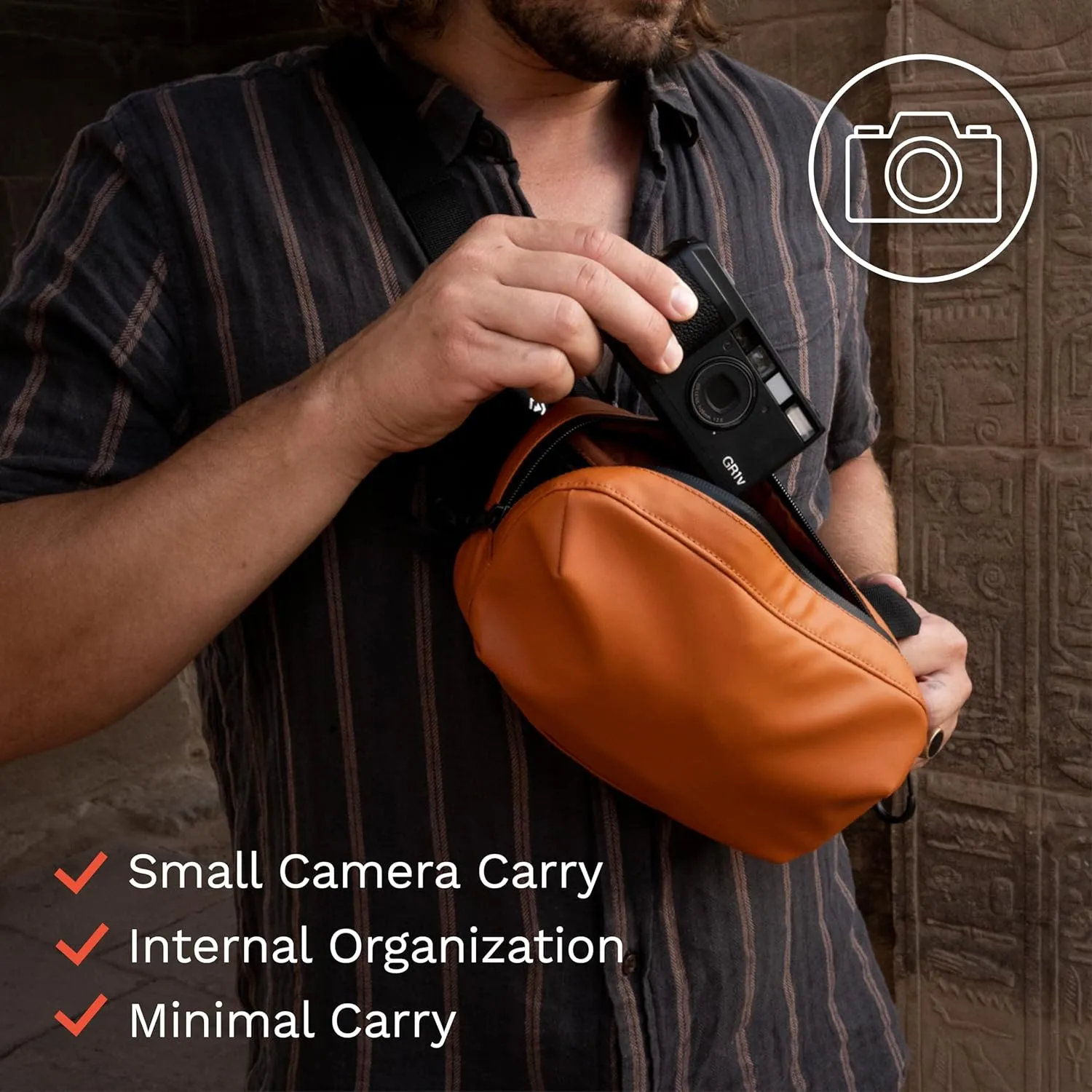 WANDRD All-New D1 Fanny Pack - Crossbody Carry Bag for Hiking, Traveling, Festivals, Sports, and More - Weather-Resistant for Phones, Wallets, Keys, and Camera (Sedona Orange)