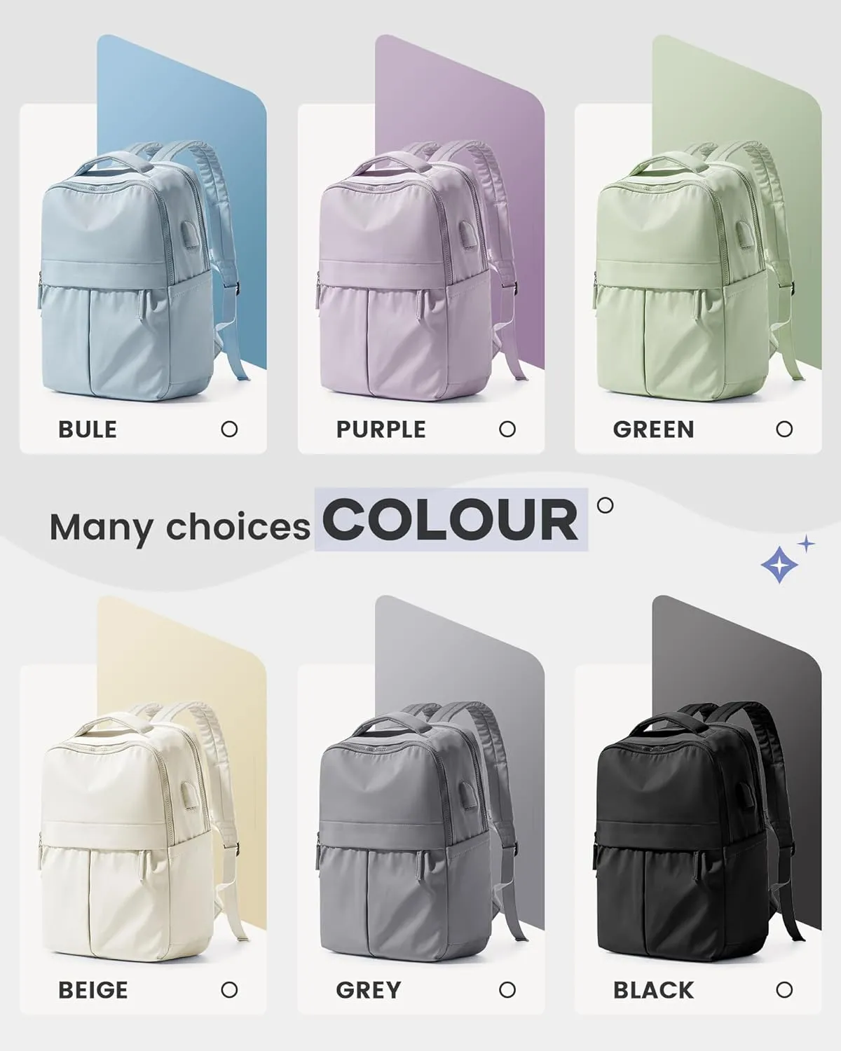 wepadre Laptop Backpack For Women Gym Backpack Work Backpack For Men Casual Daypack Backpacks College Backpacks Grey