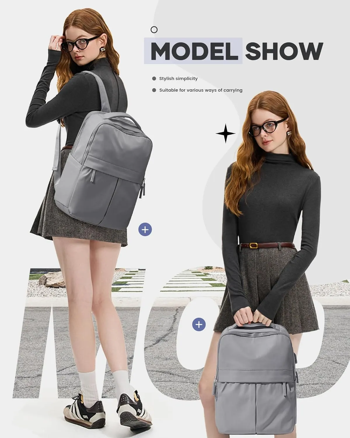 wepadre Laptop Backpack For Women Gym Backpack Work Backpack For Men Casual Daypack Backpacks College Backpacks Grey