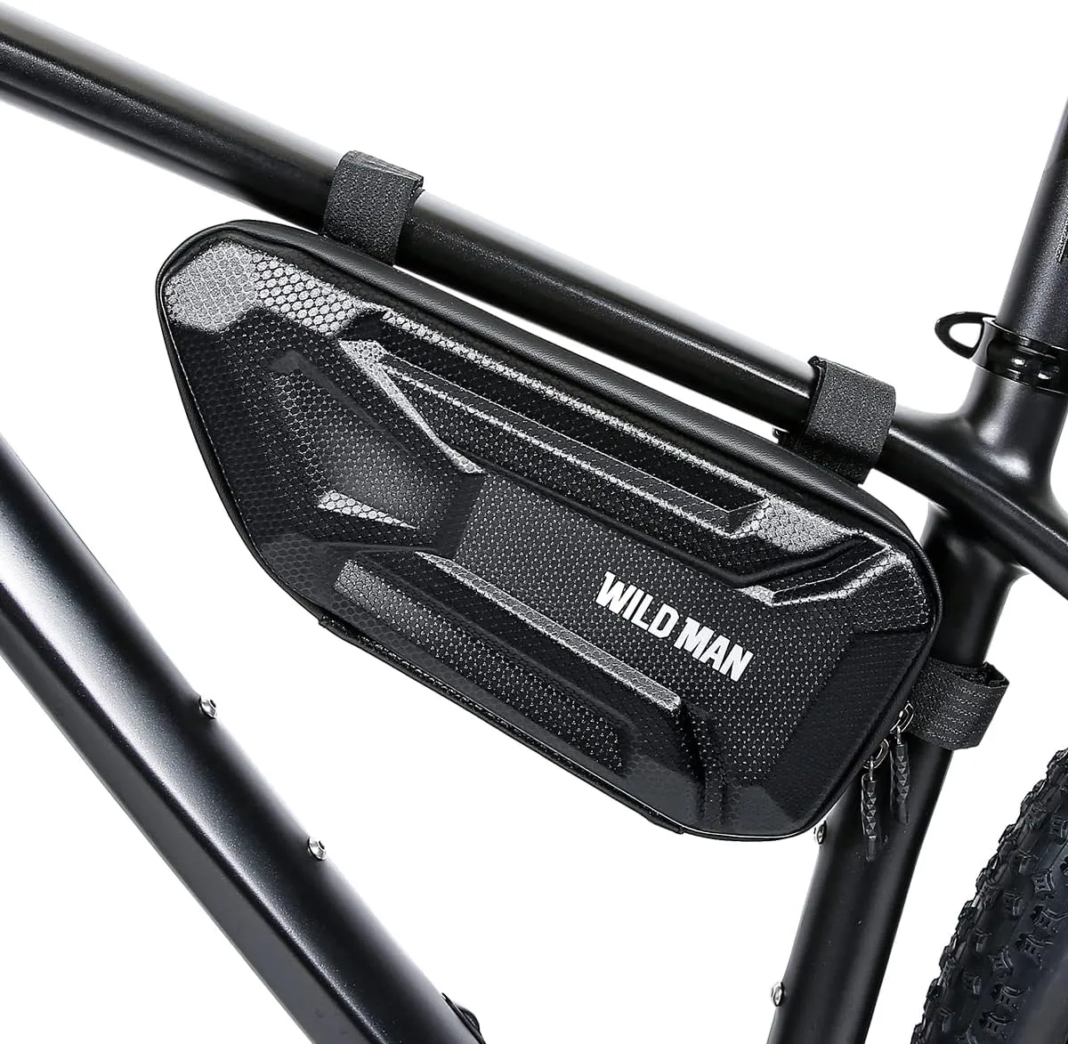 WILD MAN Rainproof Hard Shell Bike Triangle Frame Bag Top Tube Bicycle Bags Good for MTB Mountain Road Bike or Motorcycle Saddle (XT4, Sun pattern)